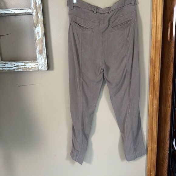Sundance brown paper bag waist women’s pants size 12 tie comfy casual minimalist - Picture 4 of 8